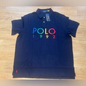 Polo Ralph Lauren Men’s Classic Fit Stiched 1992 Mesh Polo Shirt Navy NWT XL